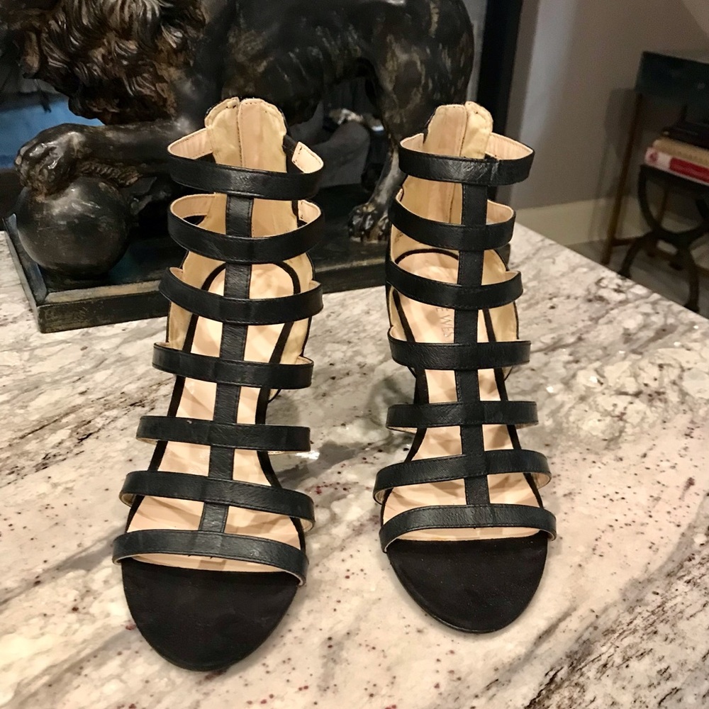 Nine West Leather Caged Sandals